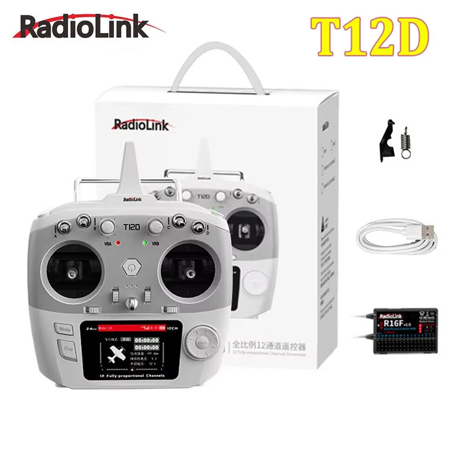 RadioLink T12D 12 Channels RC Transmitter 2.4GHz with R16F Receiver Left Hand - Image 3 of 4