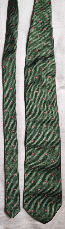 Corbata de hombre Hickey Freeman lunares verdes hecha en Italia Foto 3 de 4