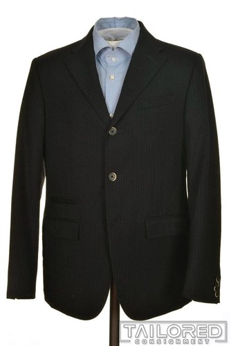 CORNELIANI TREND Black Striped Wool Blazer Sport Coat Jacket - EU 50 / US 40 R - Picture 2 of 9