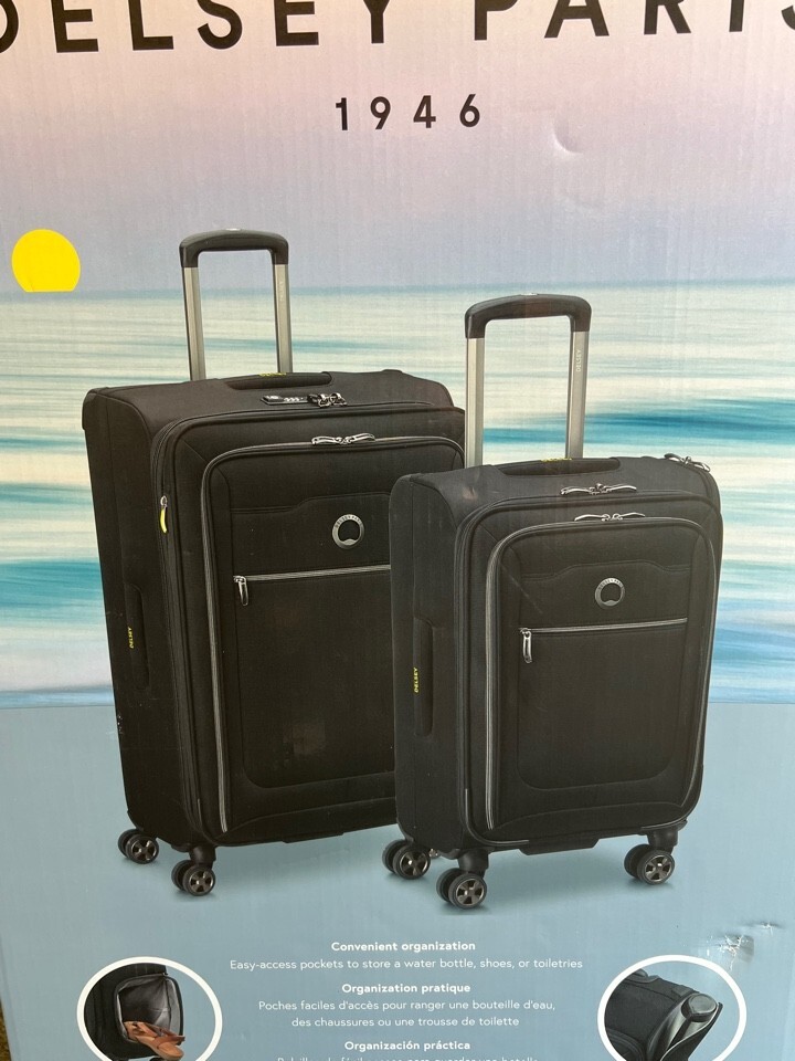 Delsey Paris 2Piece Softside Spinner Luggage Set Black 98376064498
