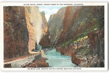 Postcard In The Royal Gorge, Grand Canon of the Arkansas, Colorado VTG ME6.