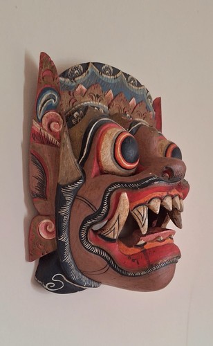 Vintage handgefertigte balinesische Barong Holz Maske Indonesisch - Bild 2 von 4