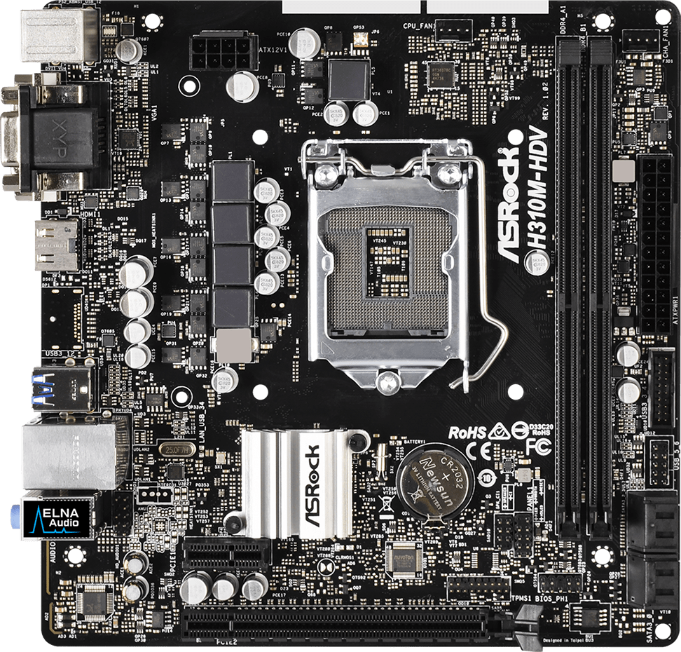 ASRock H310M-HDV/M.2 マザーボード　60M478 実売8千円以下のmicroATXマザー「H310CM-HDV/M.2」がASRockから
