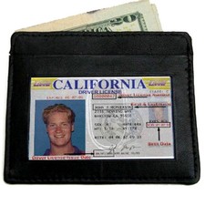 Lot of 12 Black Leather Mens Thin Wallet ID Card Billfold Holder Front Pocket