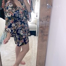 Aryeh blue floral boho romper size large