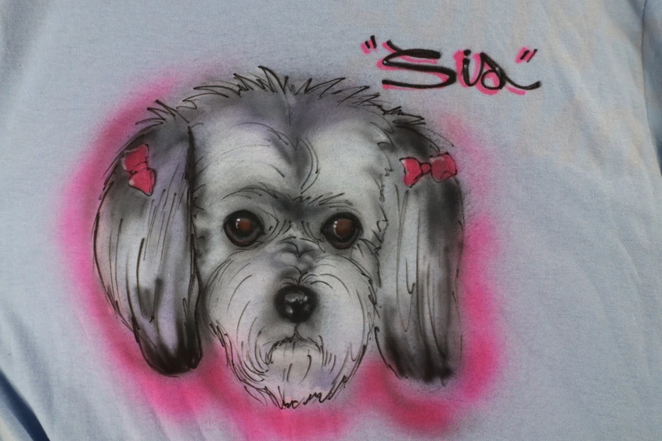 Camiseta de manga corta vintage años 80 Russell Athletic para mujer grande cepillo de aire perro EE. UU. Foto 4 de 4