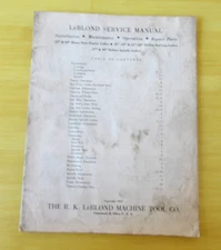 Vintage 1947 LeBlond 25" 27" 30" 32" 50" 60" Lathe Service Manual 36pgs