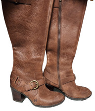 BORN Natasha Leather Boots Size 7 Brown QUALITY Side Zip Designer Boho Comfort