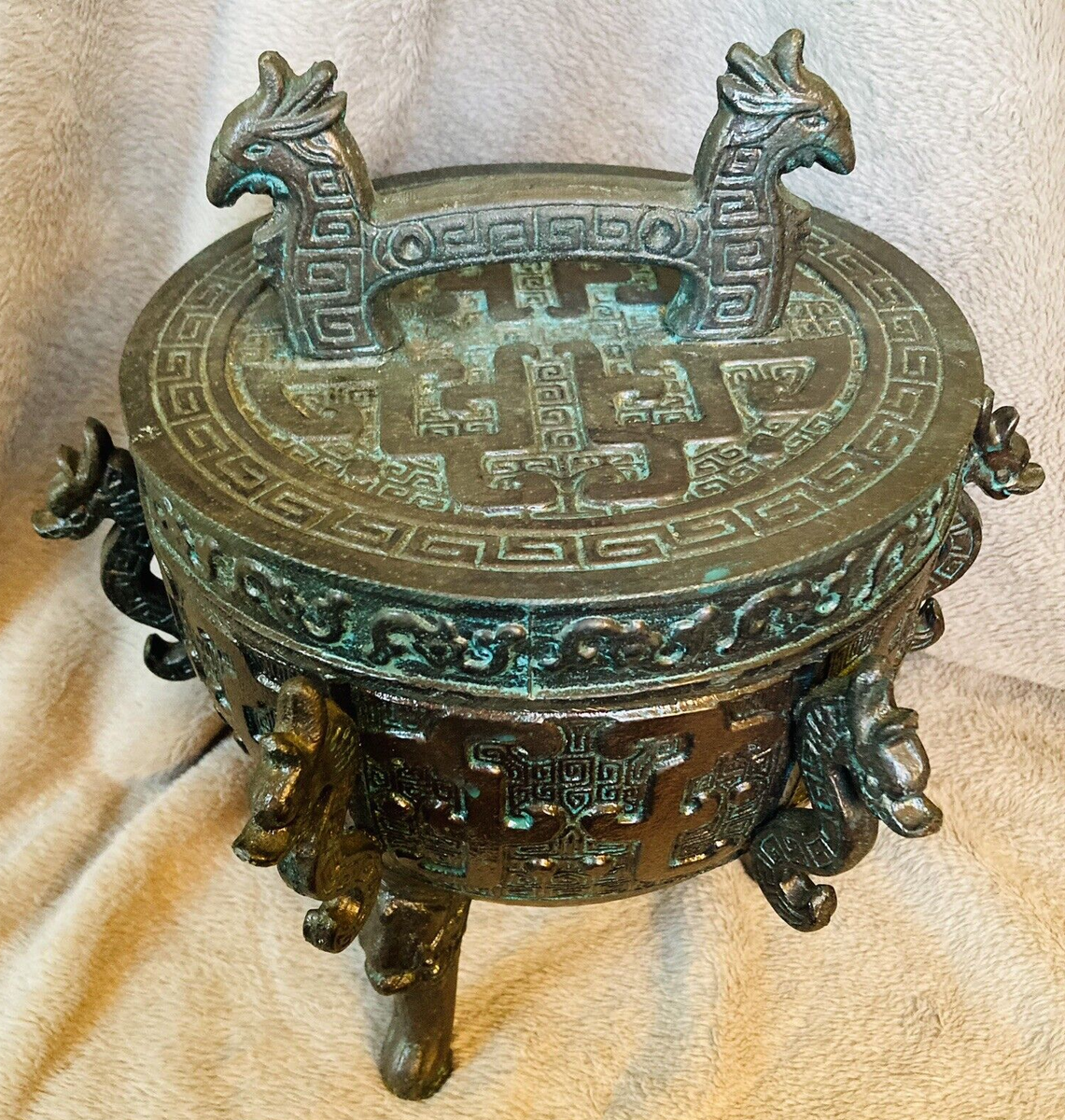 希少!! ​安積蒸溜所 阿尺 ANCIENT No.18033 Ice Bucket (James Mont?) in Chinese Archaic Style 1960s in Great