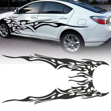 Waterproof Car Decal Flame Vinyl Graphics Side Stickers Body Decals 2pcs