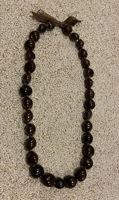 Hawaiian Kukui Nut Lei/Necklace Genuine (Brown)