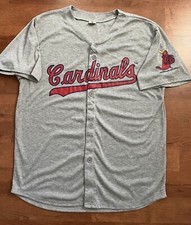 St Louis Cardinals Jersey Adult XL Gray 1956 SGA Button Jersey Retro Logo
