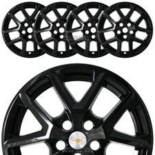 4 Fit Chevy Equinox Ls Lt 2022-24 Black 17 Wheel Skins Hub Caps Full Rim Covers