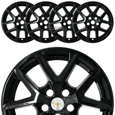 4 fit Chevy Equinox LS LT 2022-24 Black 17" Wheel Skins Hub Caps Full Rim Covers