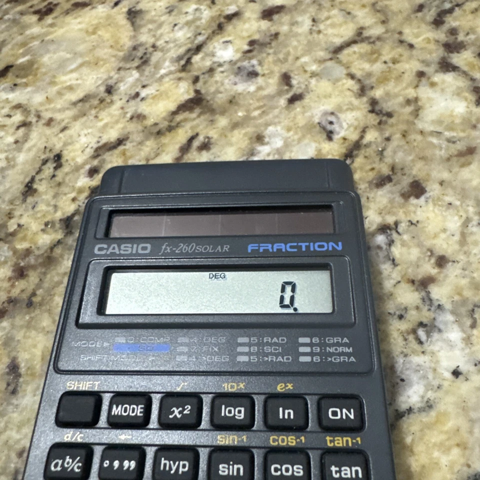 Casio FX260 Solar Fraction Calculator with slide tested good condition - Image 2 of 4