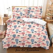 3D Balloons Clouds Star Rain Quilt Cover Set Duvet Cover Bedding Pillowcases