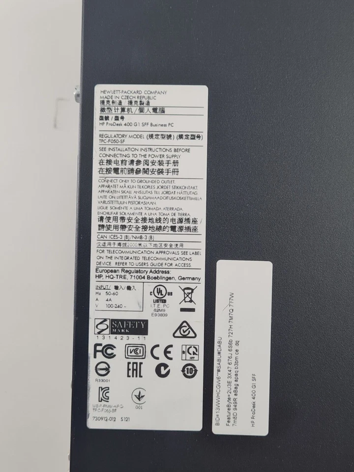 HP ProDesk 400 G1 SFF Desktop PC i3 3.40GHz 8GB RAM 1TB HDD - Image 3 of 4