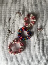Handmade Crochet Scrunchies, Small, Medium, And Large