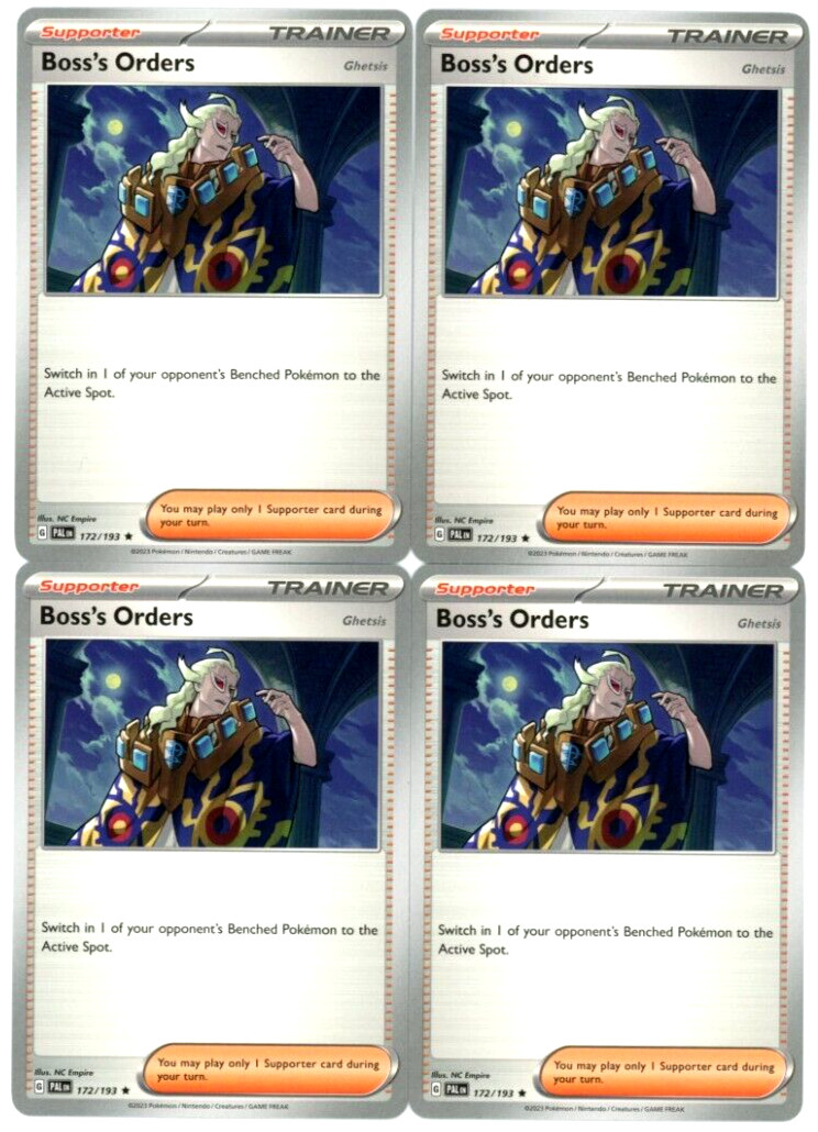 4x Pokemon TCG Boss's Orders (Ghetsis) 172/193 or 114/132 Deck Exclusive Playset