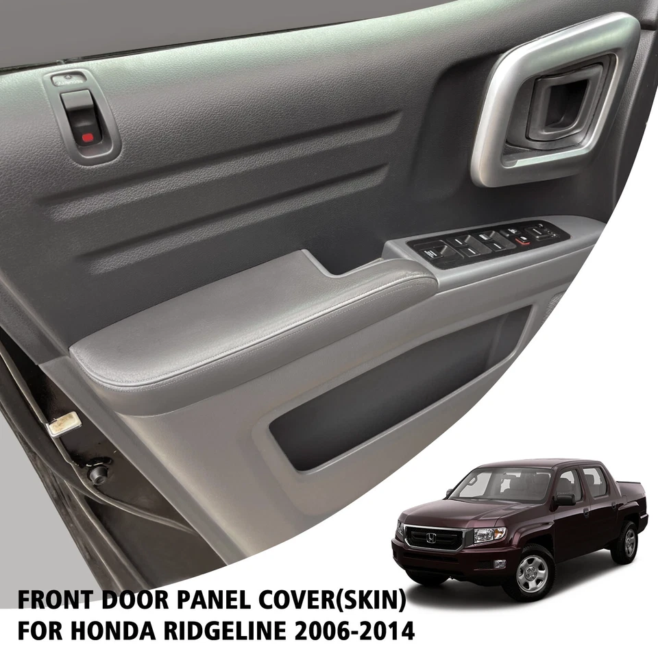 Cubierta de vinilo para reposabrazos de panel de puerta delantera gris Atlas Fit 2006-2014 Honda Ridgeline Foto 2 de 4
