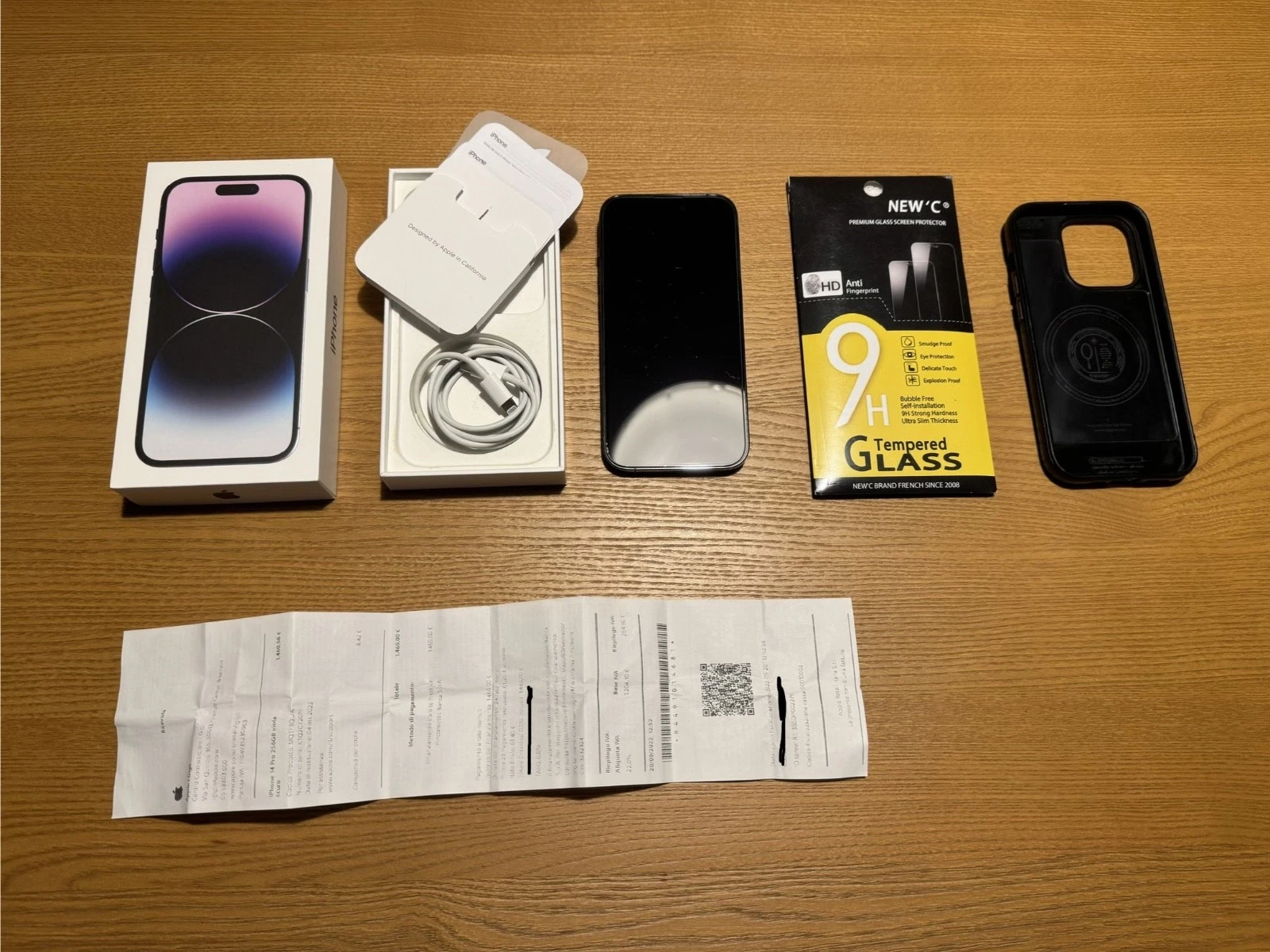 iPhone 14 Pro 256 gb + Scatola completa + Cover Spigen MagSafe + Set Vetrini