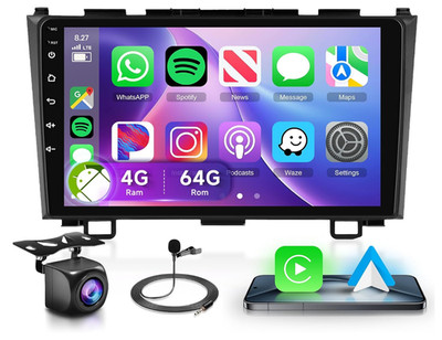 4G+64G Car Stereo Radio Android 13 Carplay GPS Navi For Honda CRV 2007-2011+Cam