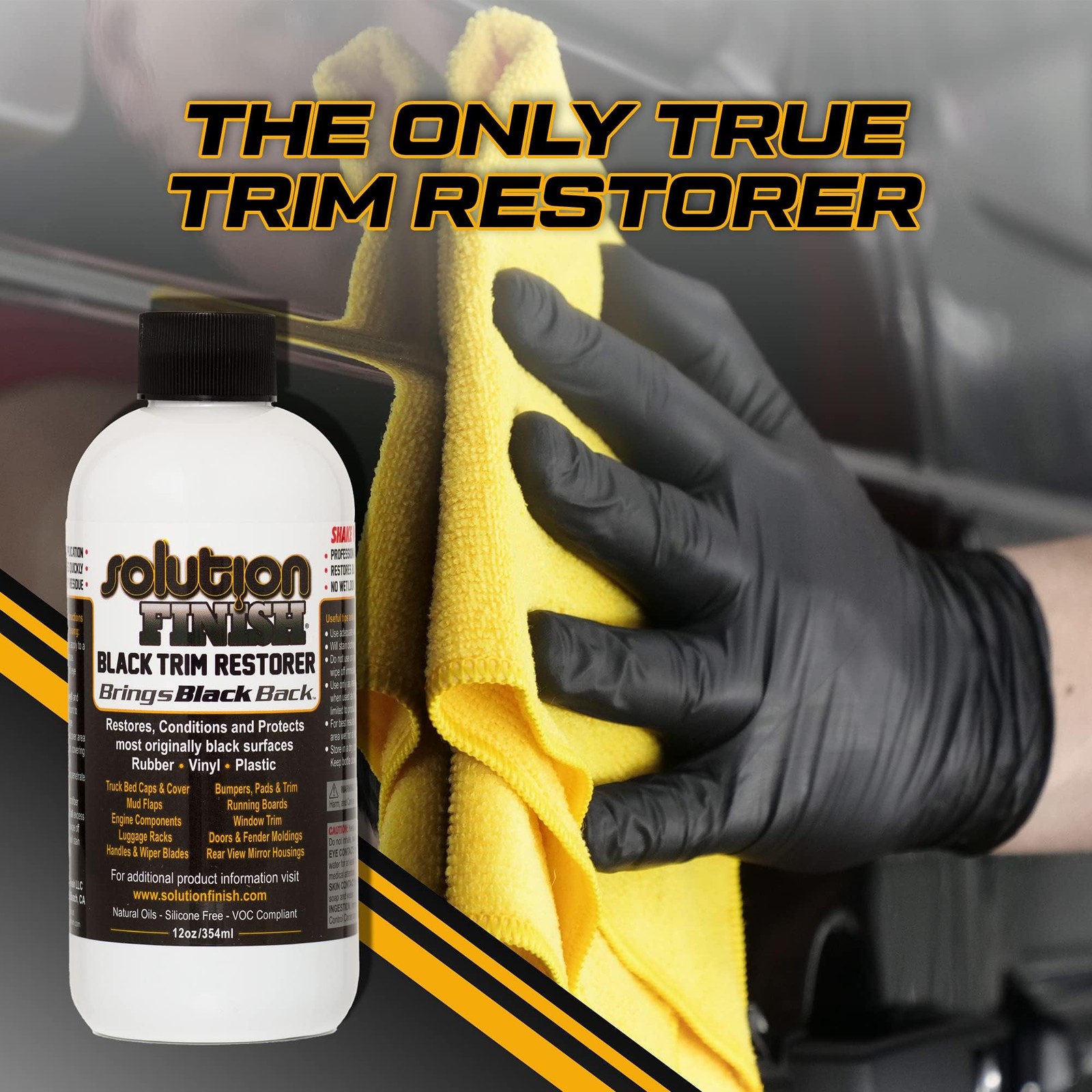 - Black Plastic & Vinyl Trim Restorer - Use for Car and Truck Detailing, No W...