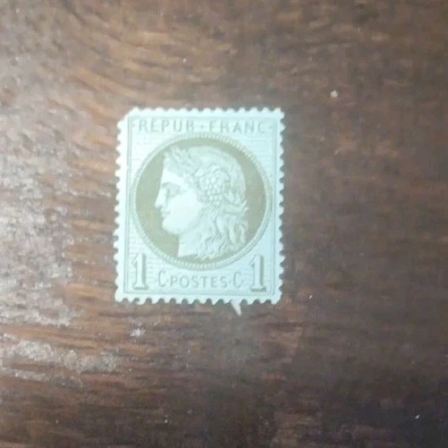 Timbre France Neuf Ceres N 38 Siege Signé Brun « Timbres france