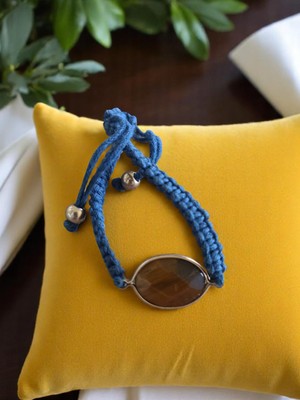 Vintage Steinarmband Tigerauge Handarbeit