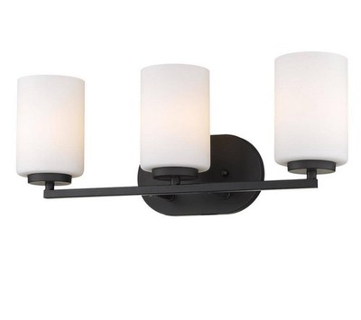 Golden Lighting Manhattan 3 Light Bath Vanity Matte Black 2243-BA3BLK-OP