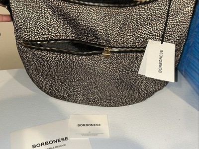 ITALIAN MADE Borbonese Zipped Medium Shoulder Bag