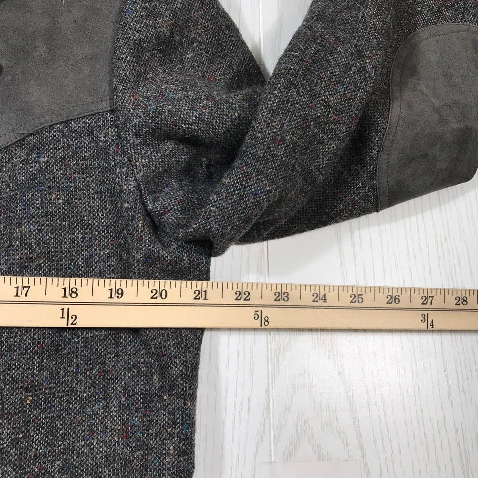 Vintage Pendleton Wool Blazer 42R Western Yoke Tweed Suede Trim Gray Sports Coat - Image 4 of 4
