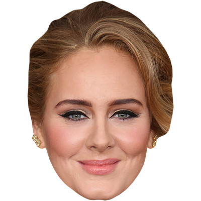 Adele (Lächeln) Promi Maske, flaches Kartengesicht, Kostüm Maske