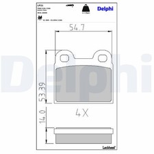 DELPHI Bremsbelagsatz Scheibenbremse LP21 1302 f�r KAEFER 15 VW SAAB BMW PORSCHE