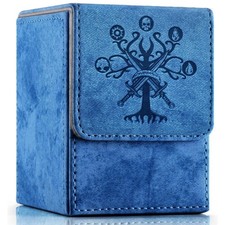 Navy Blue PU Leather MTG Commander Deck Box, Fits 100 Single Sleeved Cards