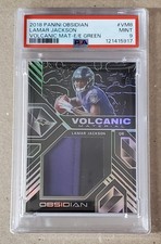 LAMAR JACKSON 2018 PANINI OBSIDIAN VOLCANIC MATERIAL #VM8 GREEN RC /25 PSA 9 MT