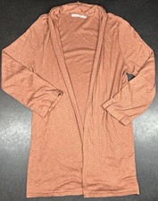 Michael Stars One Size Long Sleeve Open Front Rust Orange Cardigan