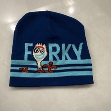 Disney Toy Story Forky Blue Light Blue Red White Beanie Hat Knit Cap