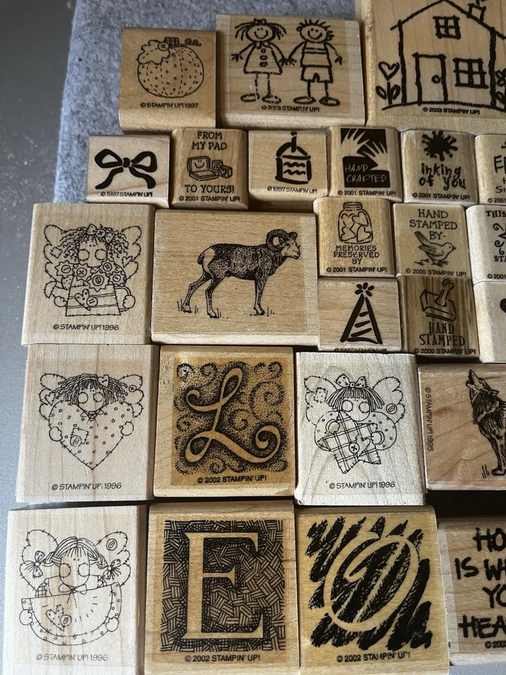 Vintage Stampin’ Up Sortido Conjunto de Carimbos de Madeira e Borracha (38) - Imagem 2 de 4