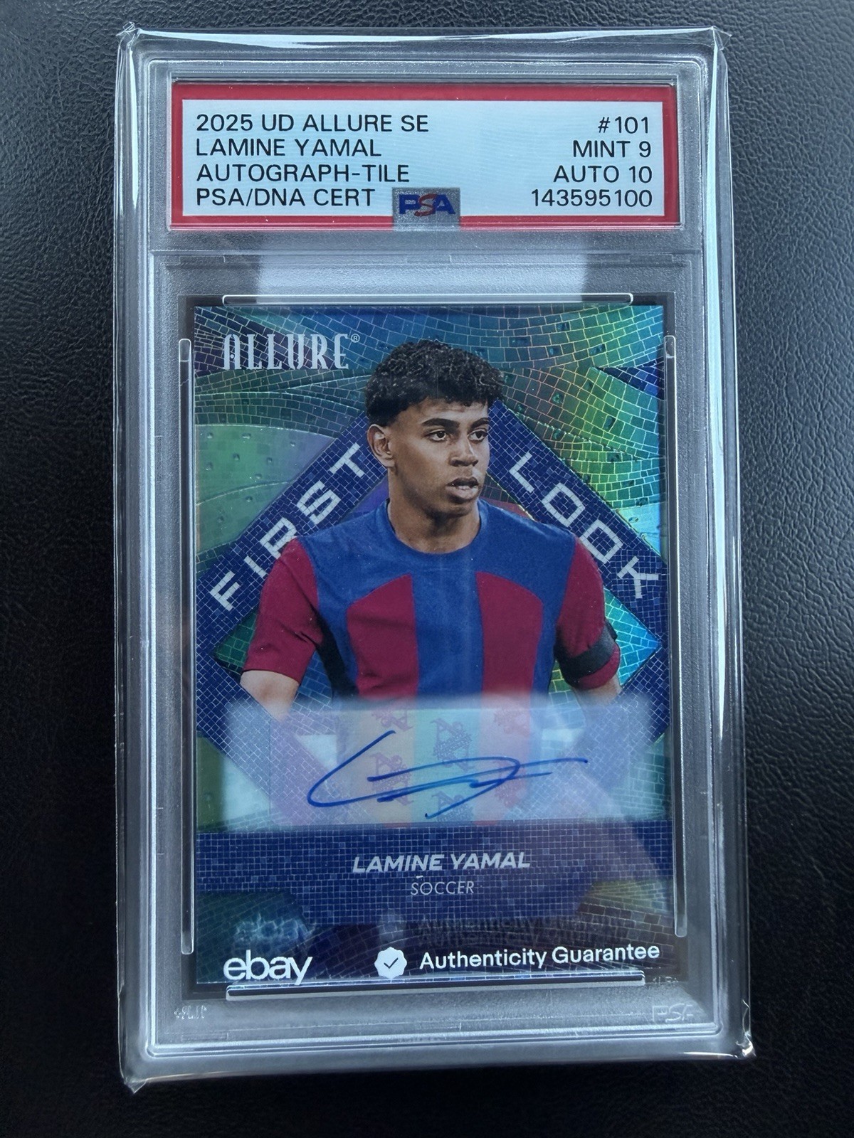 2025 UD Allure SE Lamine Yamal Autograph Tile PSA/DNA 10 Auto Mint 9 #101 Barca 