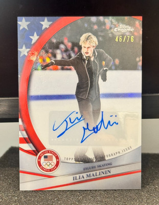 ILIA MALININ #/76 SP AUTO! 2026 Topps Chrome Winter Olympics FIGURE SKATING AUTO