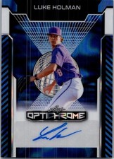 2025 Leaf Luke Holman Optichrome Baseball Blue Auto /3