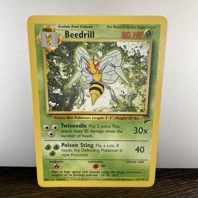 BEEDRILL - 21/130 - Base Set 2 - Pokemon Card - NM