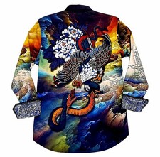 Robert Graham WRATH Embroidered Storm 328 Winged Beast Medium Sport Shirt