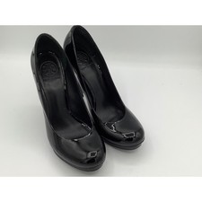 Tory Burch Black Patent Leather Platform Stiletto Heels Women's Size 9.5