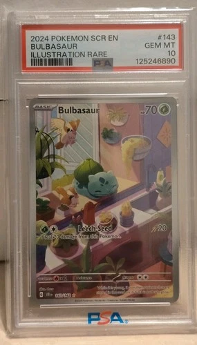BULBASAUR PSA 10 GEM 2024 POKEMON SCR EN-STELLAR CROWN ILLUSTRATION RARE IR #143