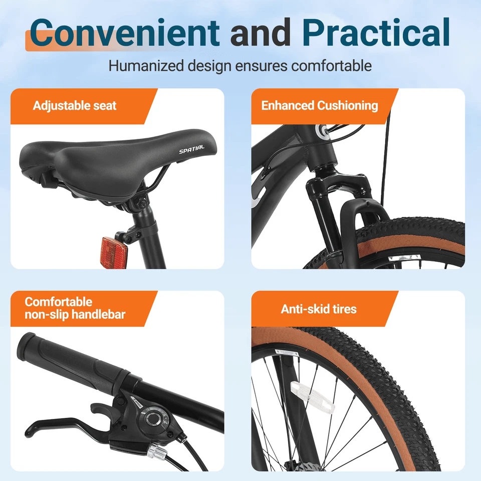 Bicicleta de Montaña Cuadro Grande ESPACIAL 29" 21 Velocidades Frenos de Disco Idea para Viaje Diario Foto 4 de 4