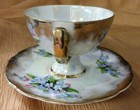 Vintage Bone China Floral & Gold Gild Tea Cup & Saucer Lusterware - Unmarked — photo 2