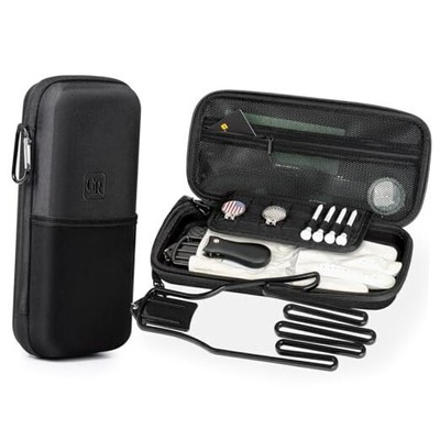 Odor-Absorbing Golf Glove Holder Case for Men Women with Glove Shaper - Black
