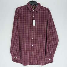 Hart Schaffner Marx Men's Long Sleeve Shirt M Red Blue White Check NWT 98.50